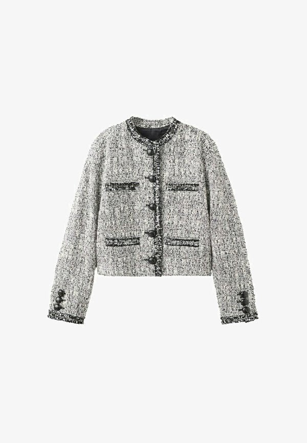 Mango Light jacket - black white