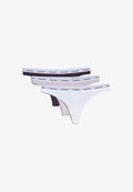 Calvin Klein Underwear THONG LOGO ICON 3 PACK  - Thong - nightshade lilac sugar white