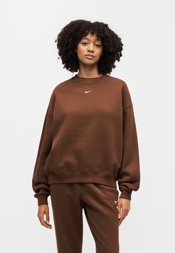 Nike Sportswear STUDIO FLEECE MEDIUM WEIGHT OVERSIZED CREW - Sweatshirt - cacao wow/sail