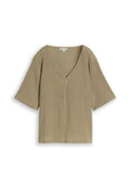 TOM TAILOR TOM TAILOR T-SHIRT CRINKLE T-SHIRT MIT V-AUSSCHNITT