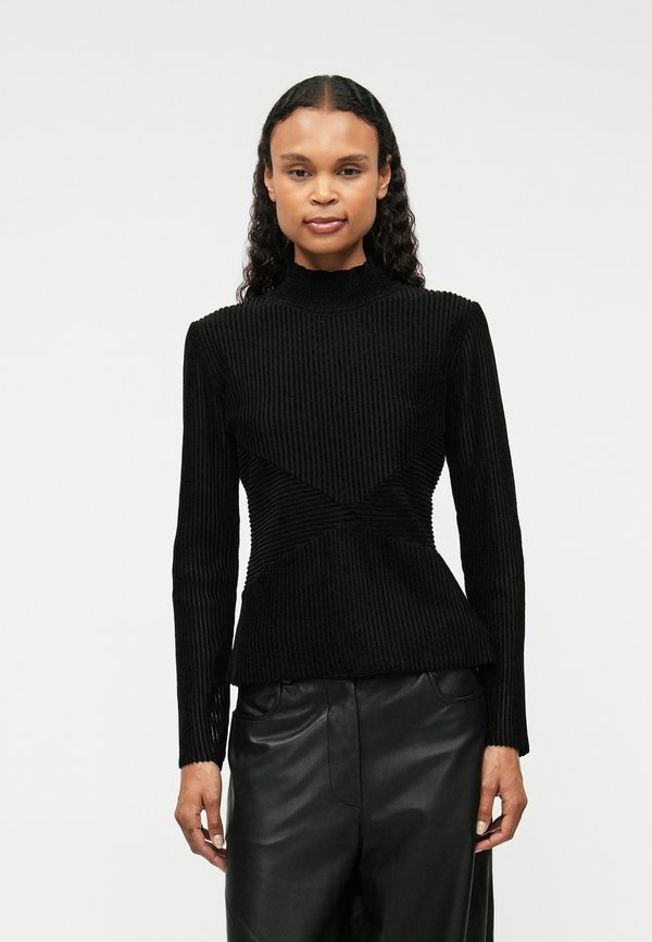 KARL LAGERFELD ELEGANT FLOCK MOCK NECK