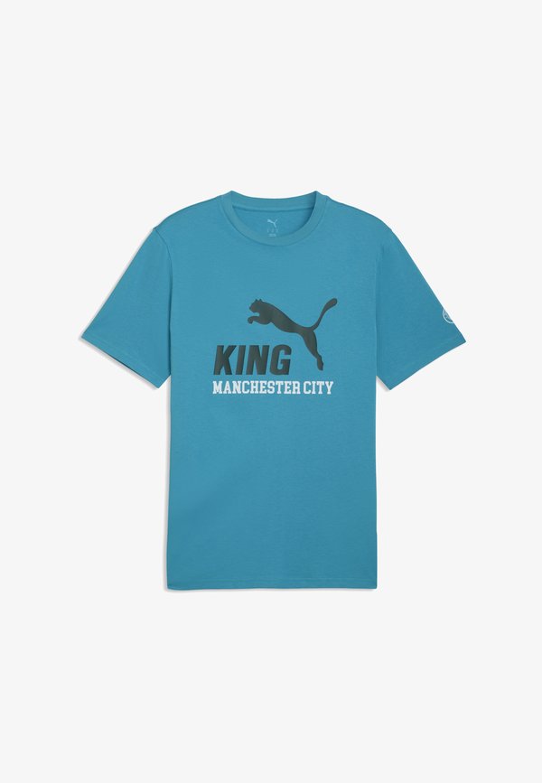 Puma MCFC KING LOGO TEE - Club wear - tropical blue deep navy