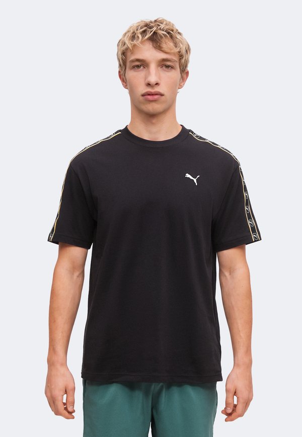 Puma ELEVATED TAPE RELAXED TEE - Print T-shirt - black