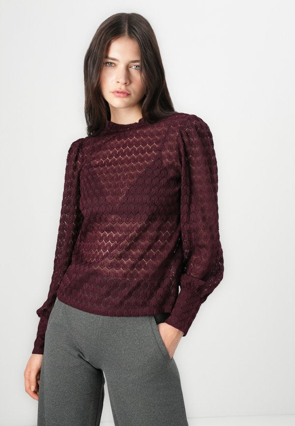 JDY JDYAVERY L/S LACE TOP JRS NOOS