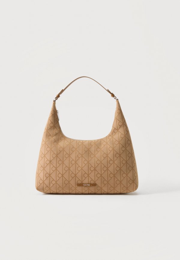 Calvin Klein EMBLEM JACQUARD - Handbag - beige