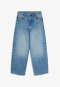 Bershka EMBROIDERED NEOBARREL - JEANS - Relaxed fit jeans - light blue