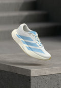 adidas Performance ADIZERO EVO SL WOVEN W - Road running shoes - footwear white/clear blue/matte gold-coloured