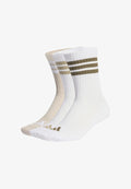 adidas Performance STRIPES CUSHIONED CREW SOCKS UNISEX 3 PACK - Sports socks - white   beige   olive strata