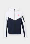 Nike Sportswear Fleece jacket - white/obsidian/speed red