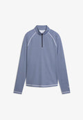 Puma BIRDSEYE GOLFJACKE MIT KURZEM REISSVERSCHLUSS - Long sleeved top - white glow/deep navy