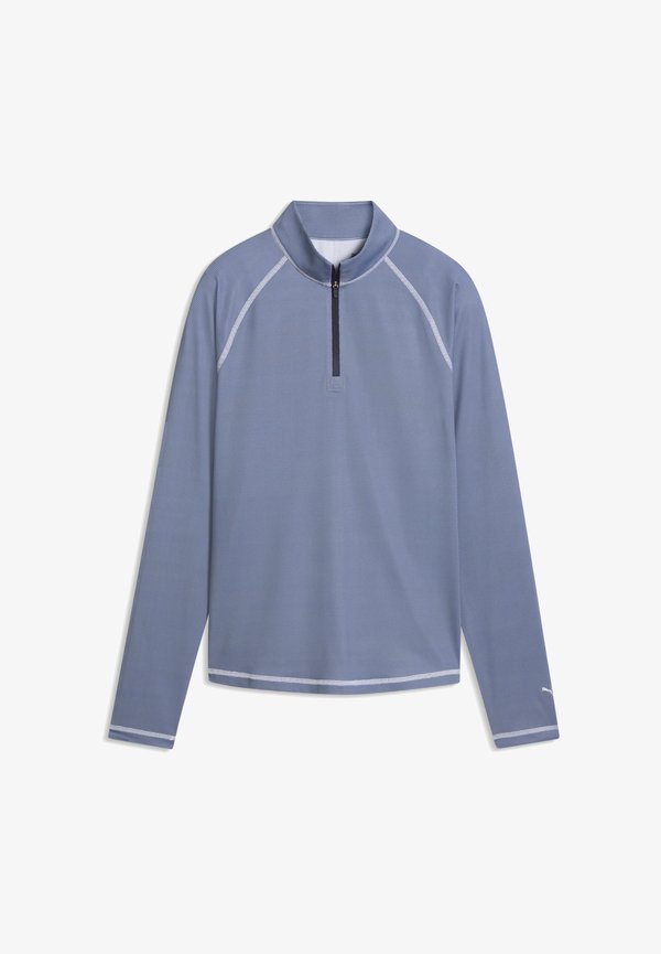 Puma BIRDSEYE GOLFJACKE MIT KURZEM REISSVERSCHLUSS - Long sleeved top - white glow/deep navy