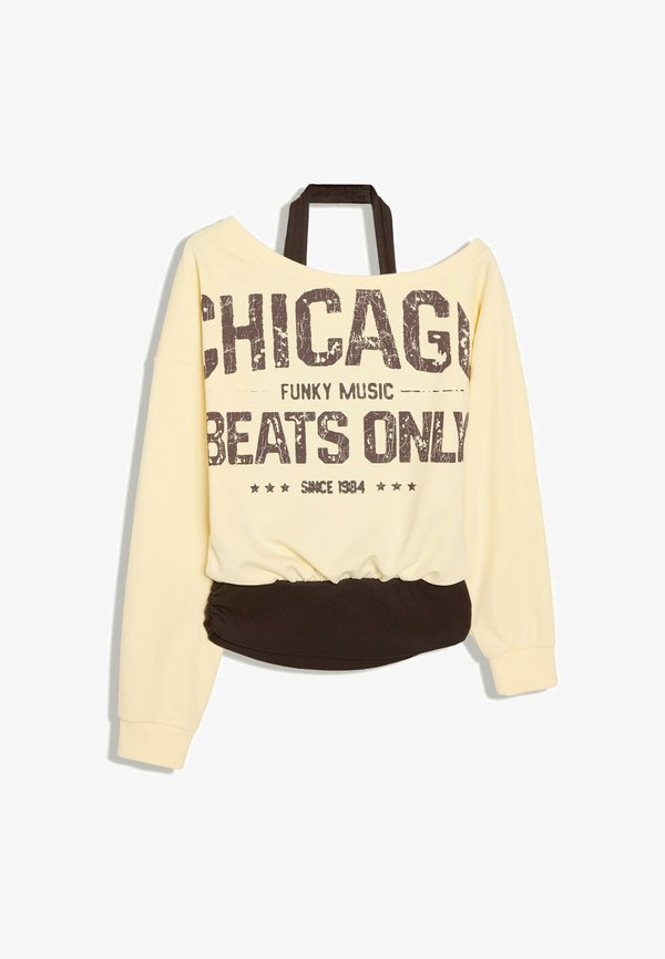 Bershka DOUBLE ASYMMETRIC NECK - SWEATSHIRT - Sweatshirt - yellow