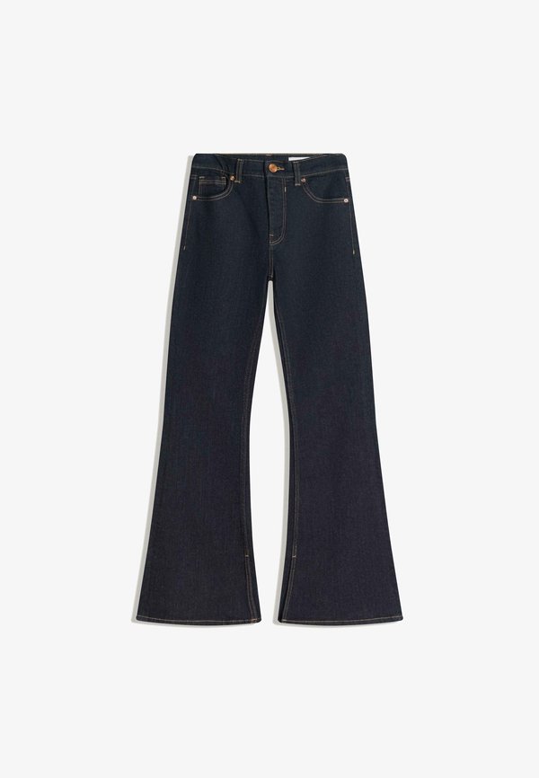 Bershka FLARE - SPLIT - Flared Jeans - royal blue