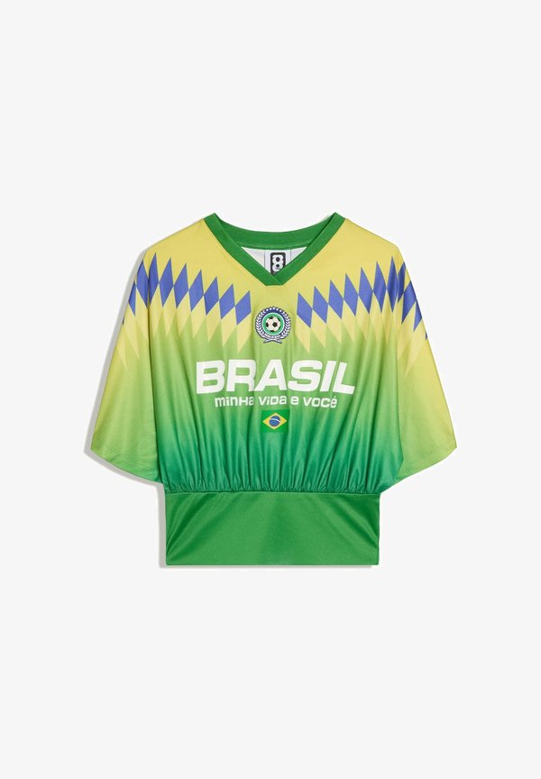 Bershka FIFA TSHIRT - Print T-shirt - evergreen