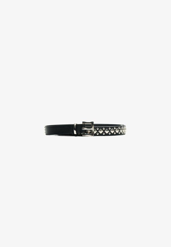Bershka DIAMOND STUDDED - BELT - Belt - black