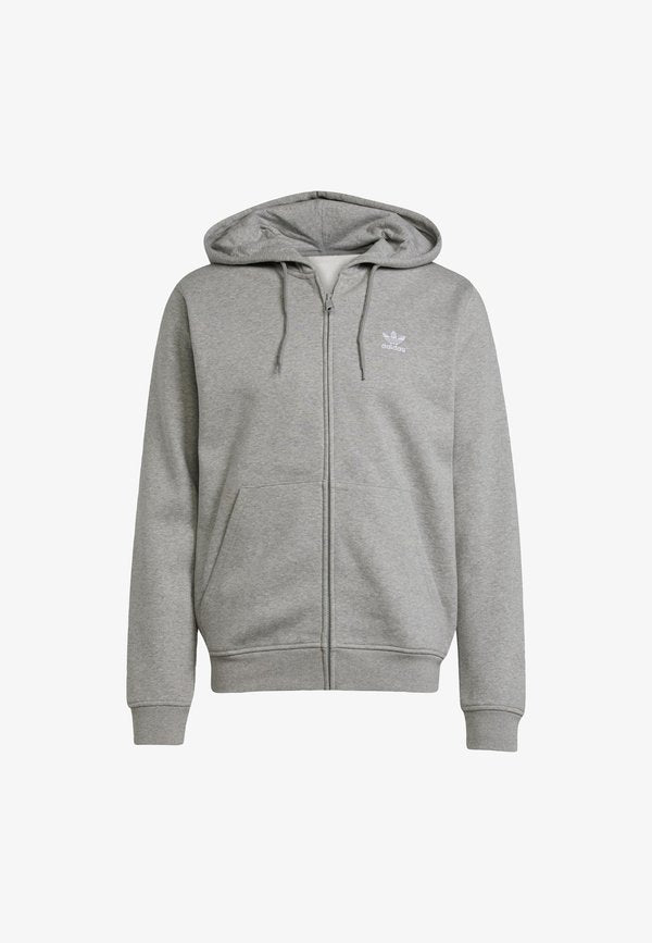 adidas Originals ESS FZ HD - Zip-up sweatshirt - medium grey heather   white