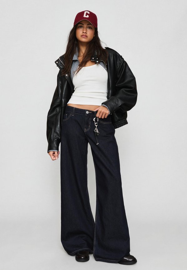 Bershka WIDE-LEG -  - Wide Leg - royal blue