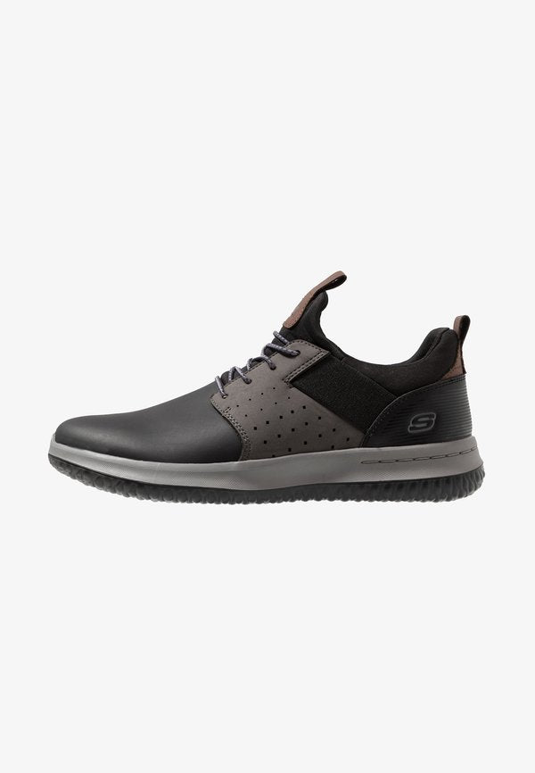 Skechers DELSON AXTON - Slip-ons - black/gray