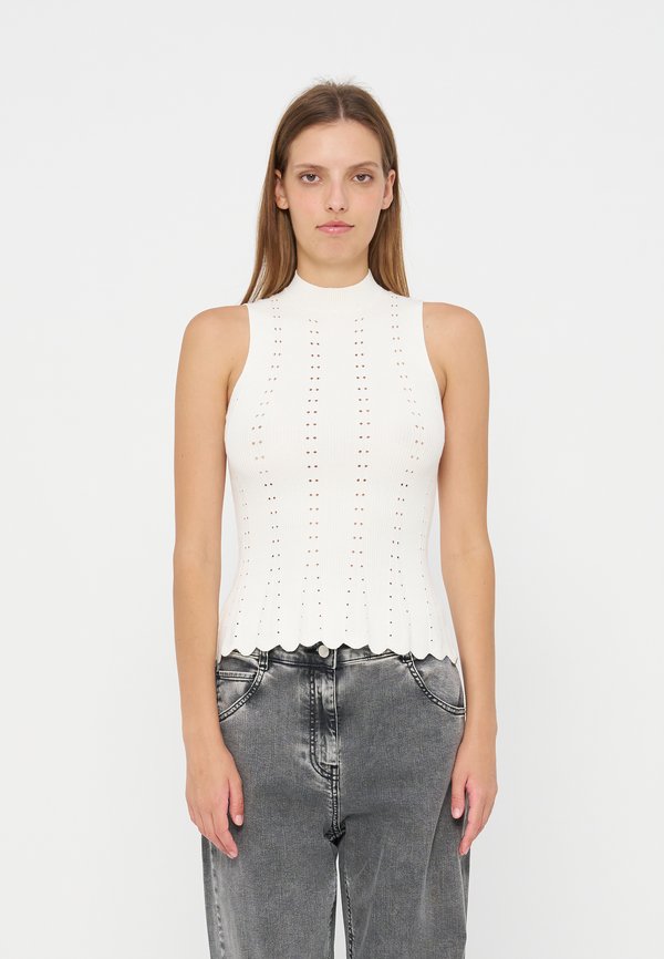 TWINSET TOP A LUPETTO IN MAGLIA MIX PUNTI