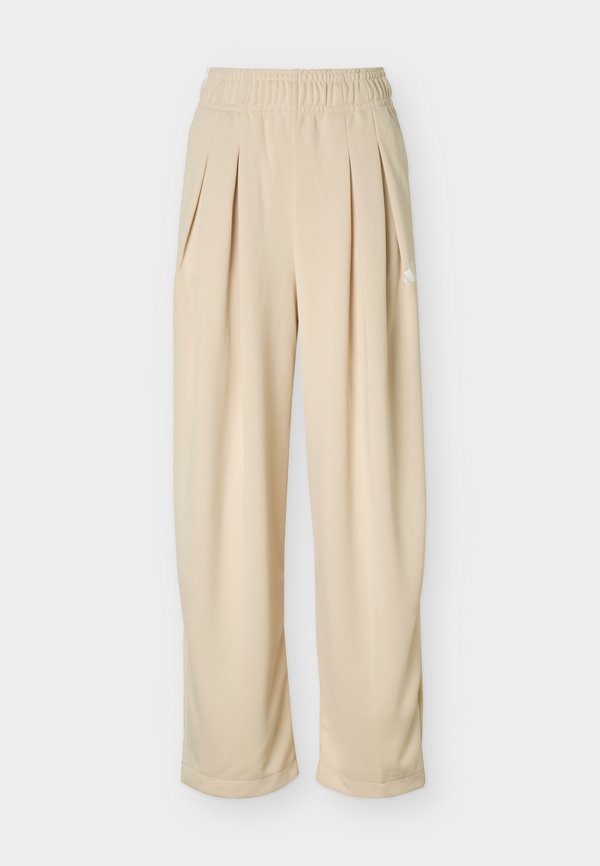 adidas Sportswear TIRO 3 STRIPES PLEATED - Tracksuit bottoms - beige/white