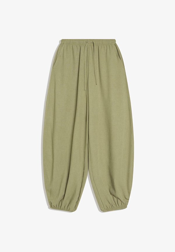 Bershka RUSTIC BLOOMER - Trousers - khaki