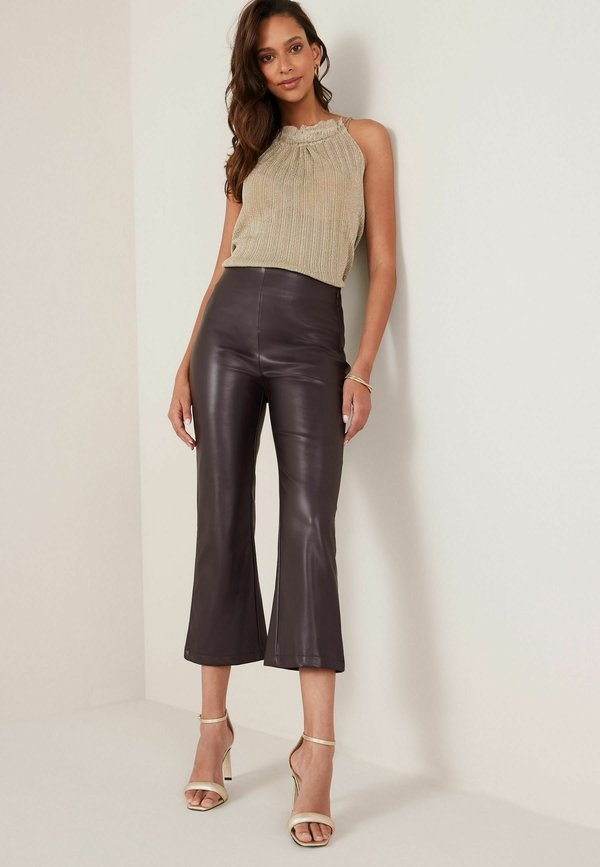 Next PU CROP KICKFLARE TROUSERS