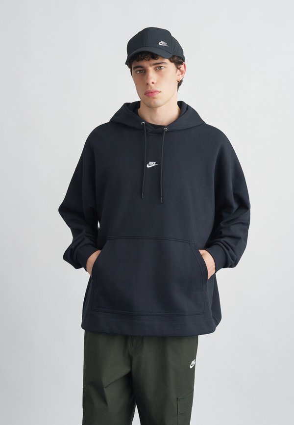 Nike Sportswear M NK CLUB FT OS PO HOODIE - Hoodie - black/white