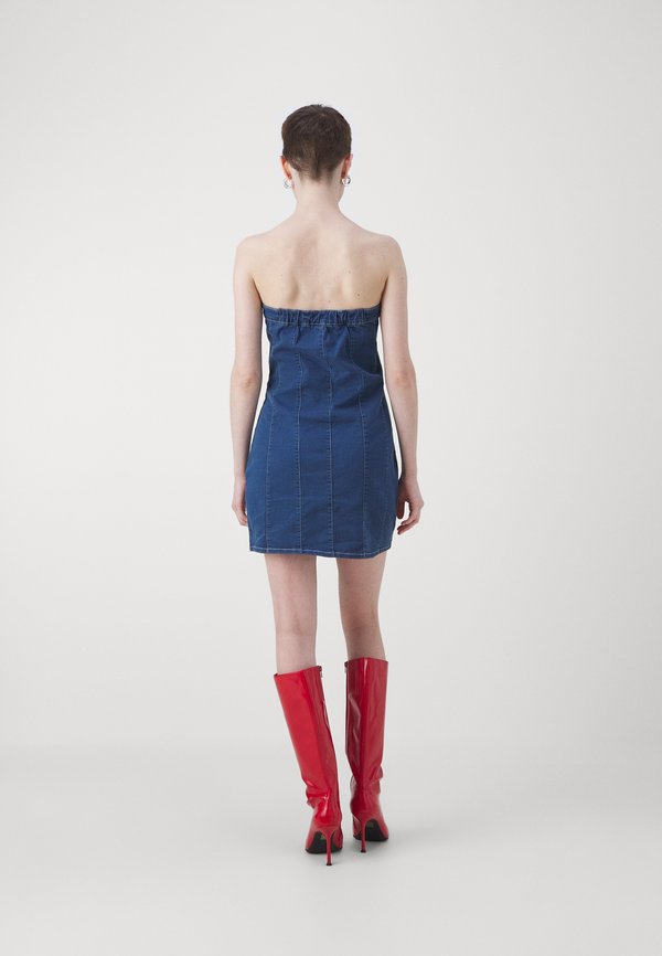 Denim Project BUTTON BANDEAU DRESS