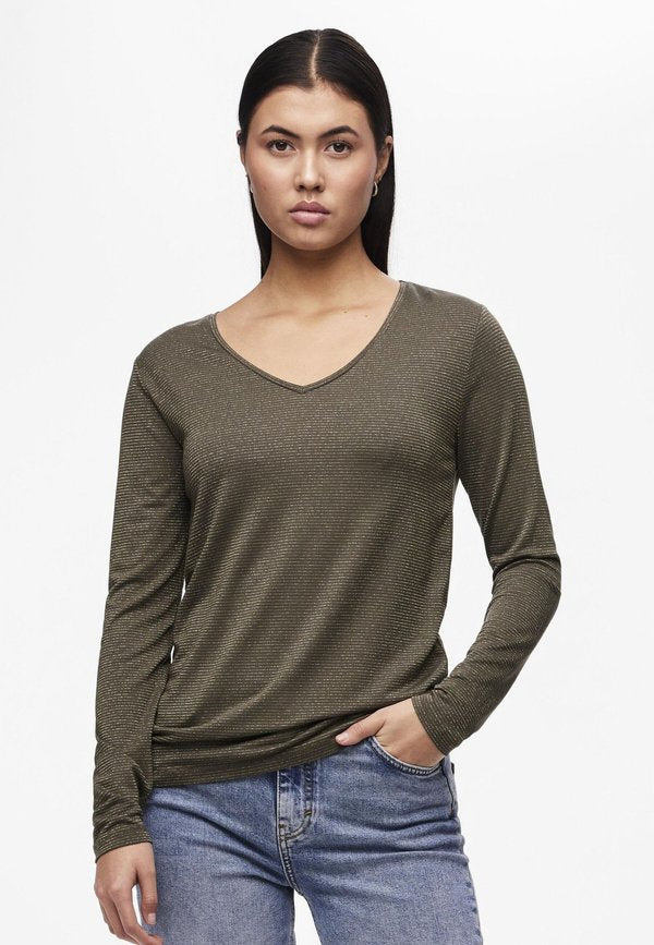Pieces PCBILLO V NECK STRIPES