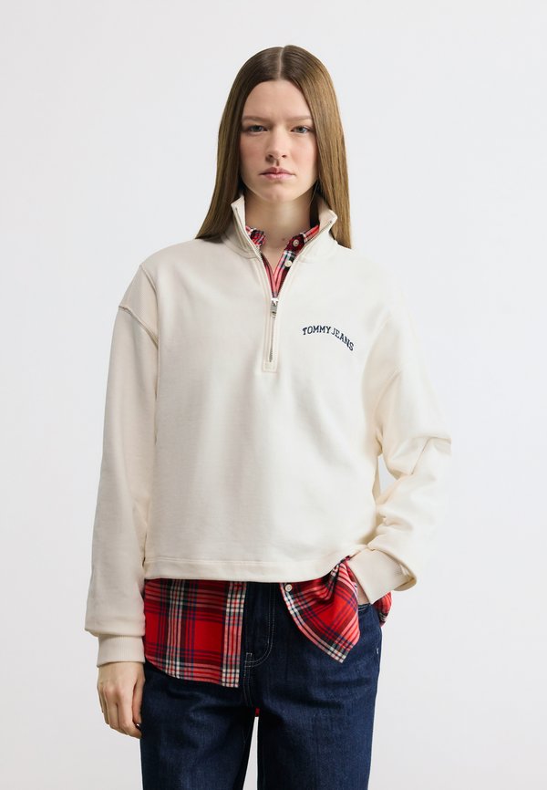 Tommy Jeans LOGO EMBROIDERY RELAXED QUARTER-ZIP SWEATSHIRT