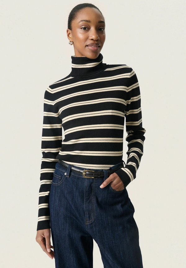 Soaked in Luxury SLSpina Striped Rollneck