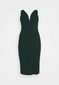 WAL G. V NECK PLUNGE MIDI DRESS