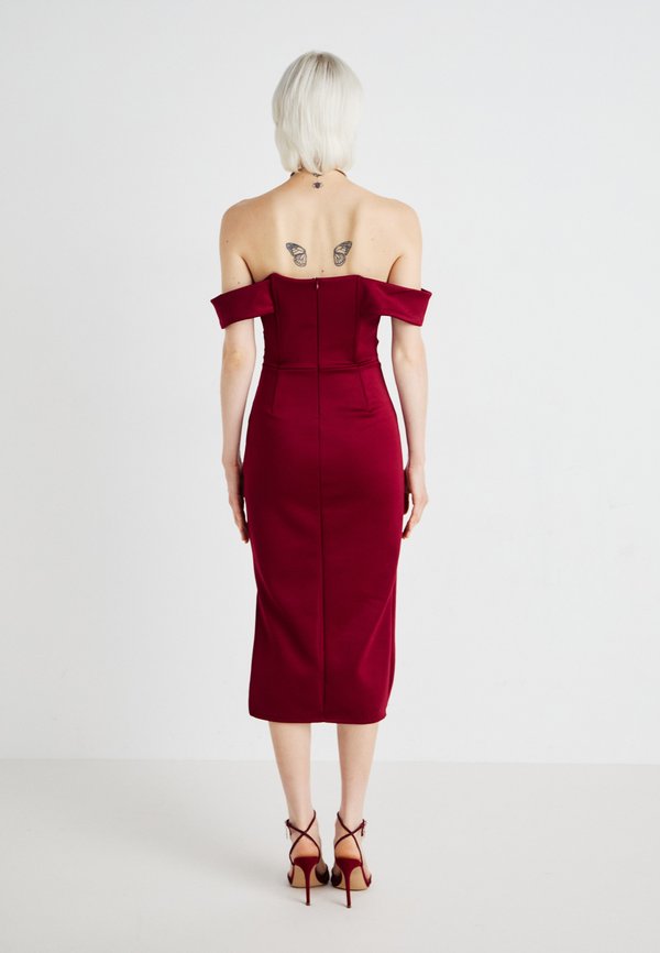 WAL G. WEDDING VINCENZO ROUCHED MIDI