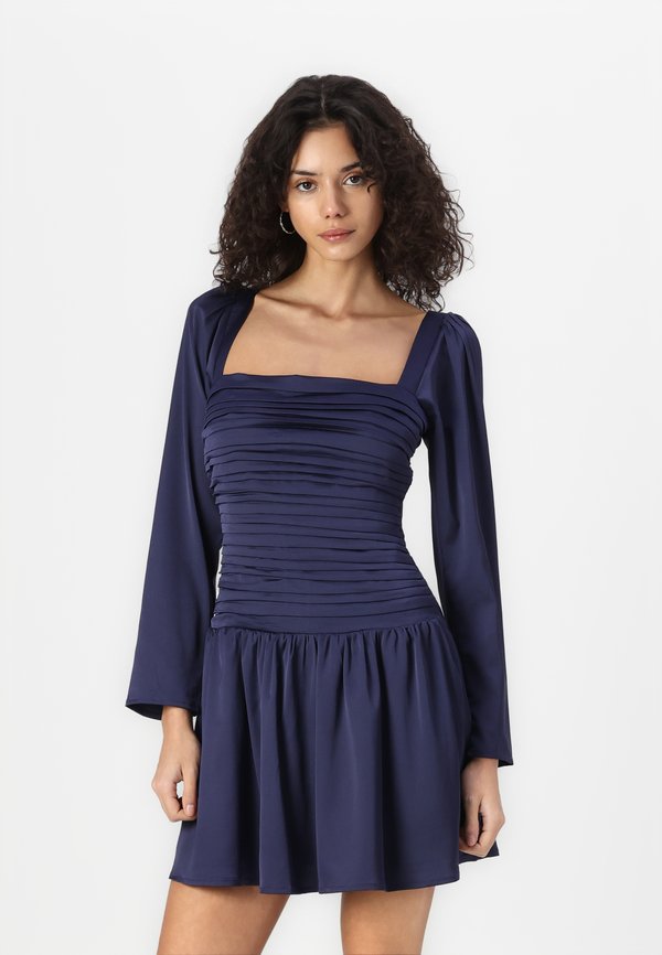 Abercrombie & Fitch The A&F Emerson Drop-Waist Satin Mini Dress