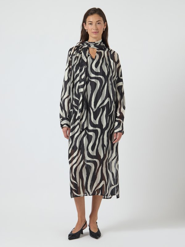 YAS YASTWIGSY TIE NECK LONG DRESS