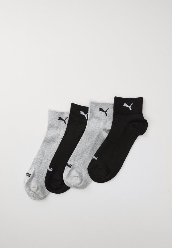 Puma WOMEN QUARTER 4 PACK - Sneaker socks - grey melange / black
