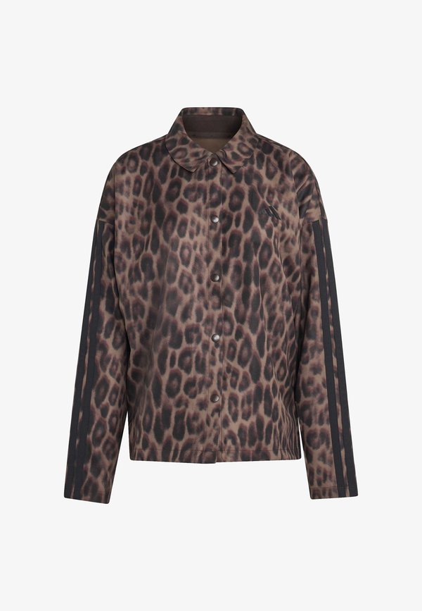 adidas Sportswear SEASONAL ESSENTIALS LEOPARD PRINT WOVEN OVERSHIRT WITH 3 STRIPES - Training jacket - multicolor/earth strata