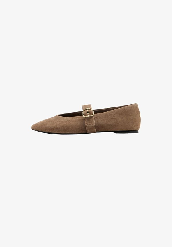 Mango ADULT - Ankle strap ballerina shoes - sand