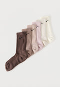 Nike Performance UNISEX 6 PACK - Sports socks - orewood brown/black/sail/malt/baroque brown/mink brown/particle rose