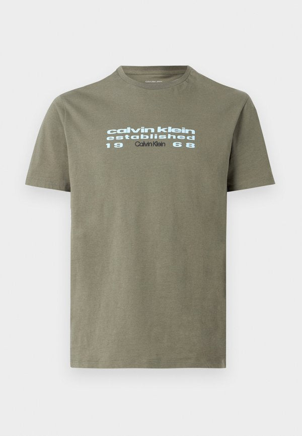 Calvin Klein Jeans FUTUR - Print T-shirt - dusty olive