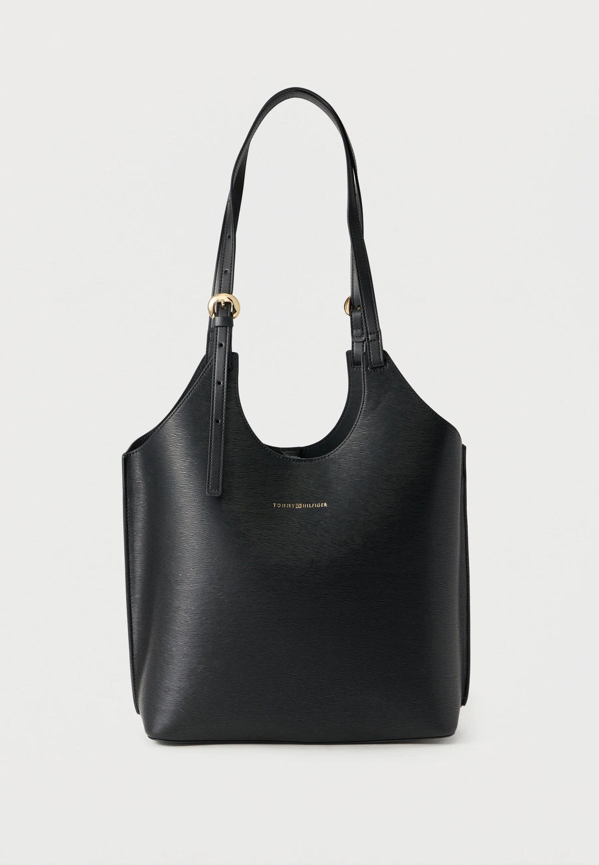 Tommy Hilfiger METALLIC LOGO TOTE BAG - Tote bag - black