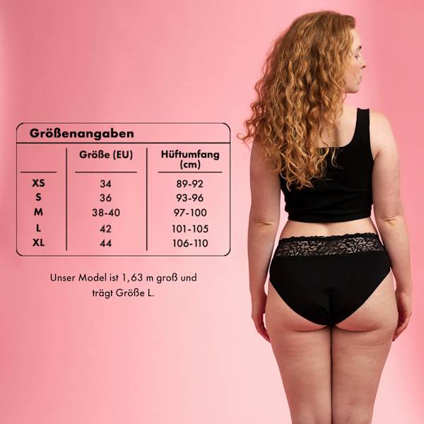 Periodenunterwäsche Slip Spitze schwarz Gr. M dais