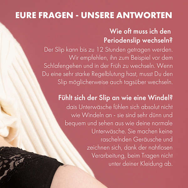 Periodenunterwäsche Slip Spitze schwarz Gr. S dais