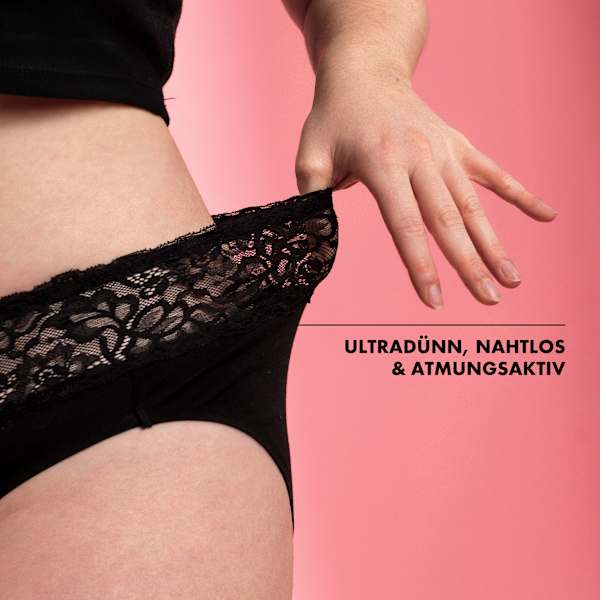 Periodenunterwäsche Slip Spitze schwarz Gr. XL dais