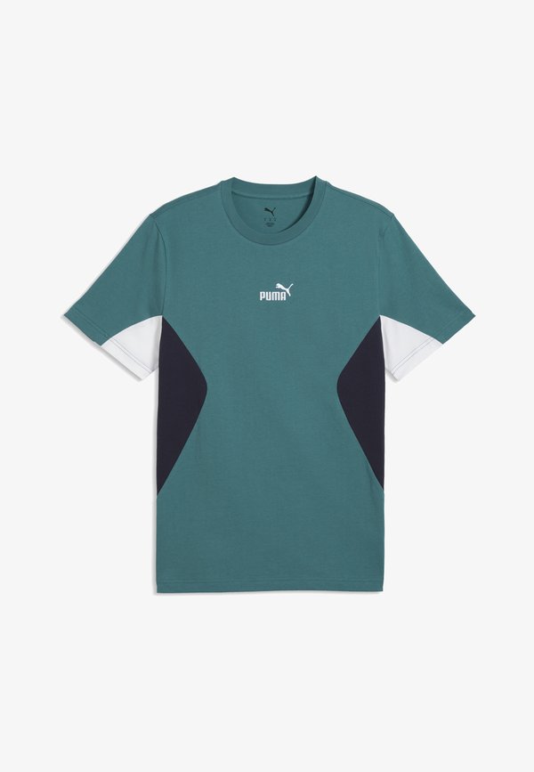 Puma ESSENTIALS BLOCK T-SHIRT - Print T-shirt - emerald ice