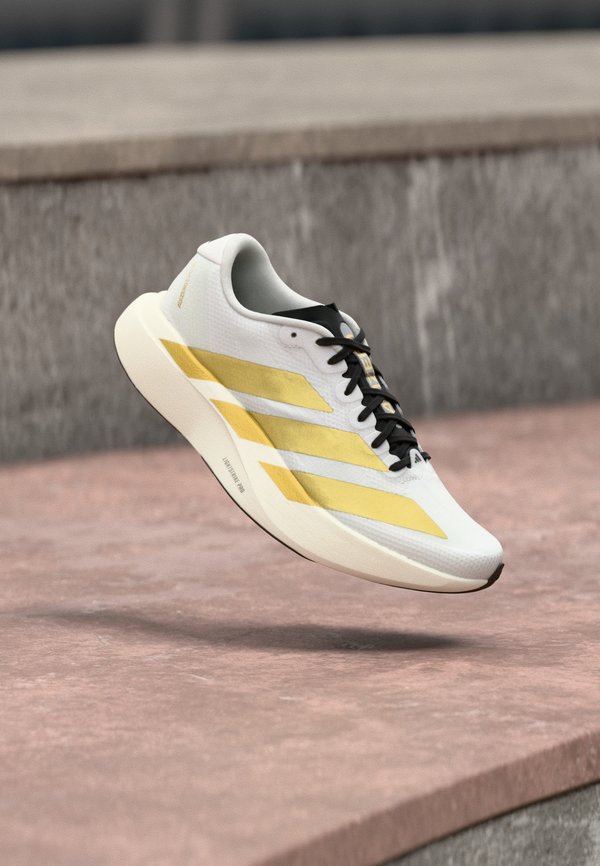 adidas Performance ADIZERO EVO SL WOVEN M - Trainers - footwear white/matte gold-coloured/core black