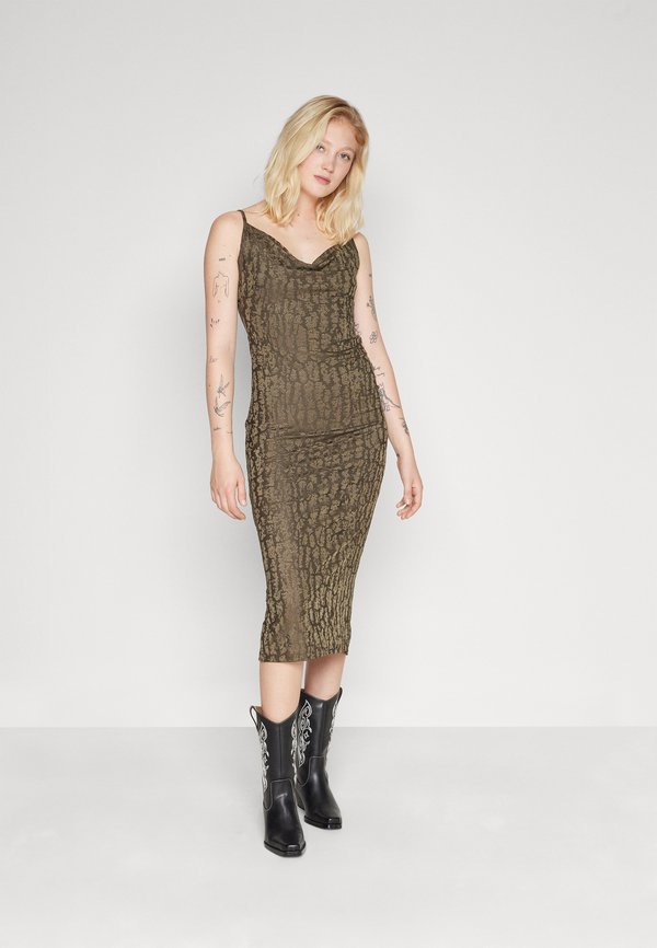 NA-KD BACK TIE MIDI DRESS