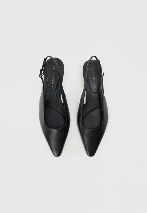 Tommy Hilfiger TH MONOGRAM LEATHER SLINGBACK KITTEN HEELS