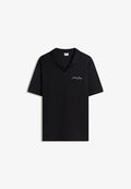 Bershka EMBROIDERED STRUCTURED SHORT SLEEVE   - Polo shirt - black
