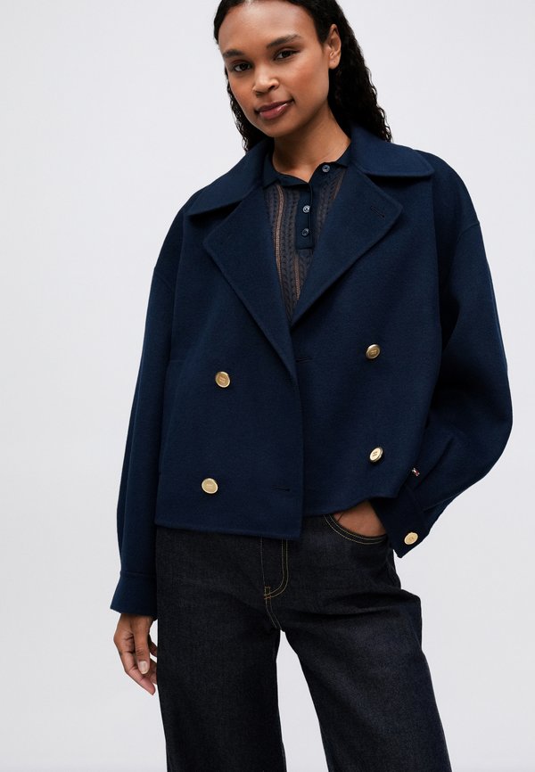 Tommy Hilfiger WOOL BLEND DOUBLE BREASTED PEACOAT